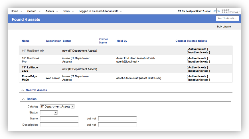 Asset Search Results