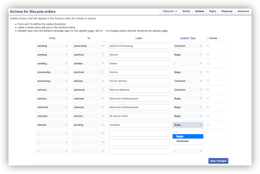 Lifecycle UI Actions