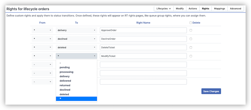 Lifecycle UI Rights