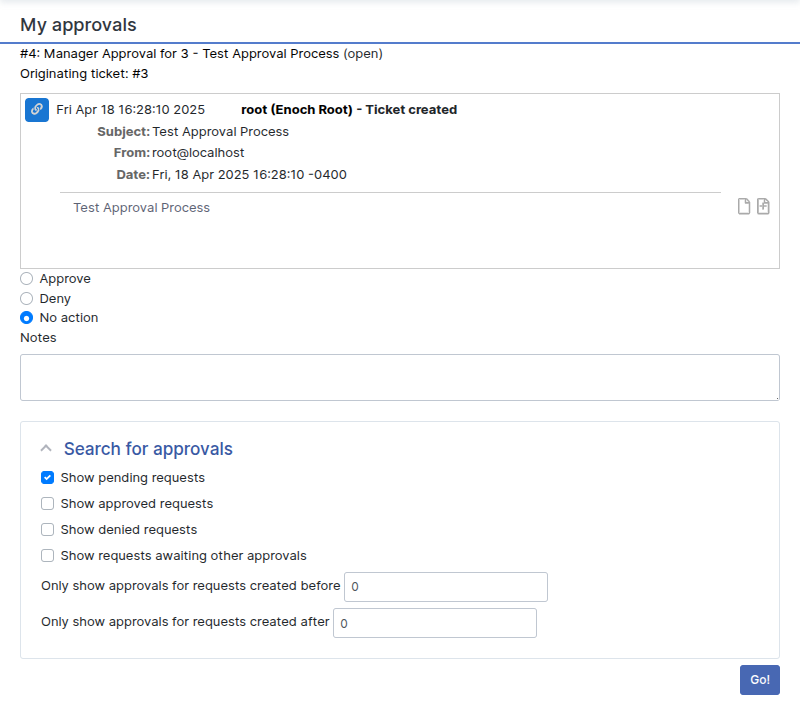 Approvals
